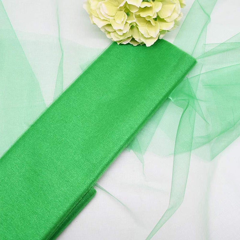 Anteer Crystal Organza Tulle Sheer Fabric Backdrop Curtains for Wedding Baby Shower Birthday Party Event Decor, 19â€ by 30 Yard (Green) - Image 2